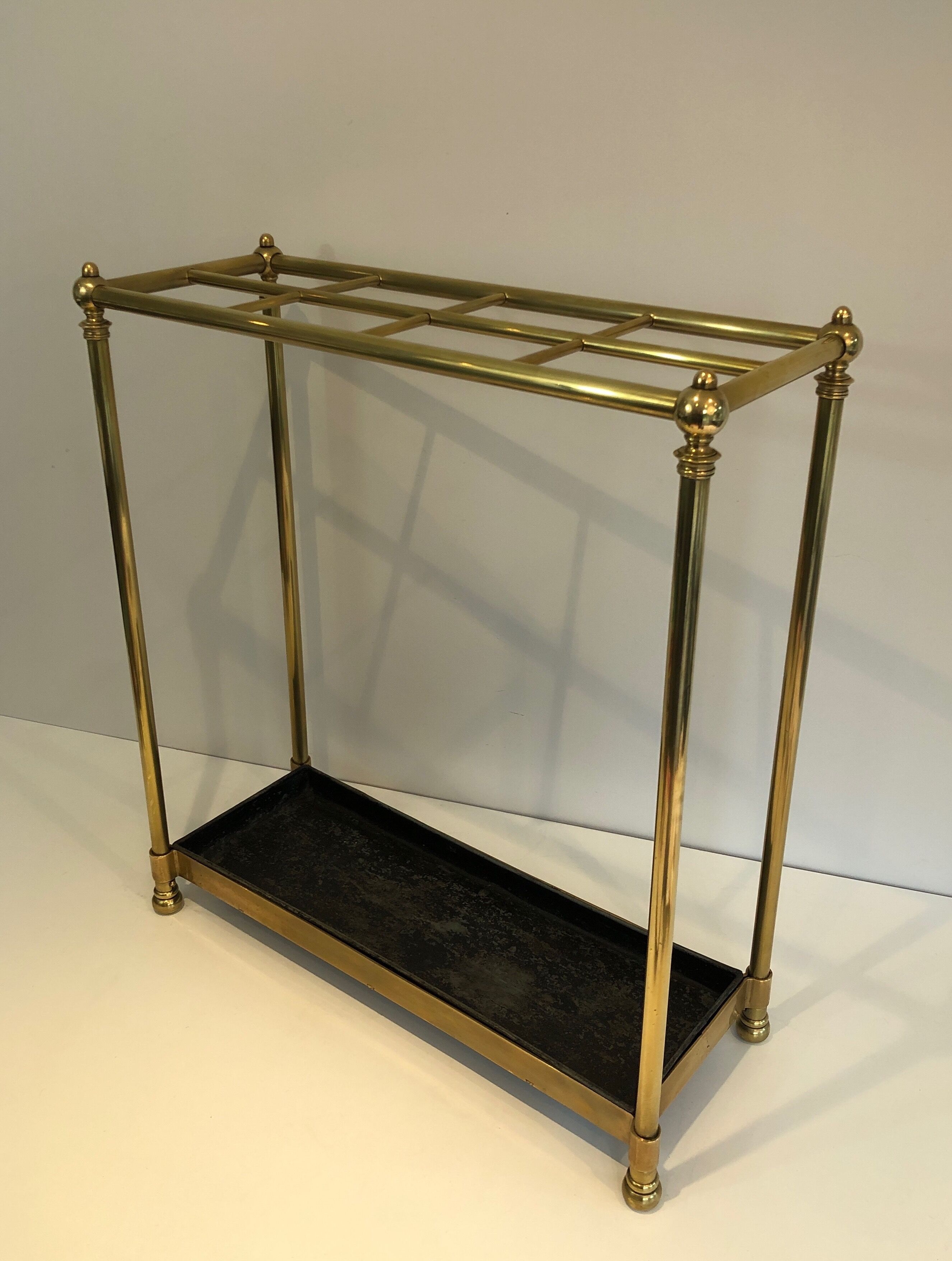 Rectangular umbrella holder in brass and cast iron. french work. around 1900