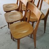 Series of six wooden bistro chairs