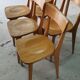Series of six wooden bistro chairs