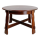 Table de salle à manger ronde à rallonge en chêne massif Brutalist 1950s Mid-20th Century
