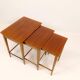 Tables gigognes Art déco en acajou et bouleau teinté, NK Suède, années 1940
