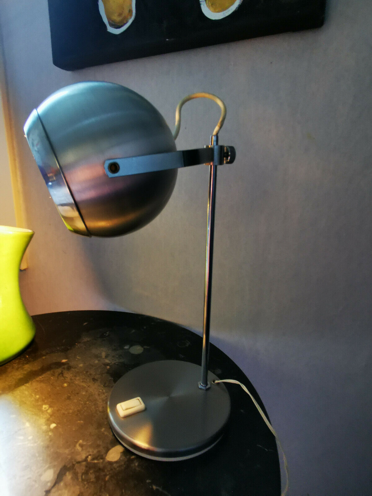 Lampe eye ball vintage alu d'époque  électricite d'origine