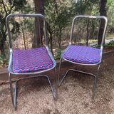 Ensemble chaises design métal chevron