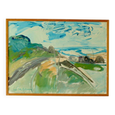 Huile sur toile suédoise "Carrière Grötviks Hamn", Carl-Erik Andersson