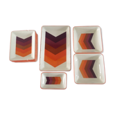 Gien service in enamelled porcelain modèle "arrows" 70s