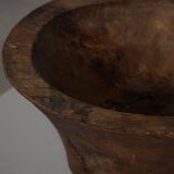 Large hand-carved African wooden bowl, mid-20th century.