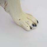 Life-size ceramic collie dog sculpture from the 1960s