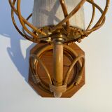Vintage rattan wall lamp
