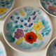 Set of dessert plates with flowers, Vallauris 1960