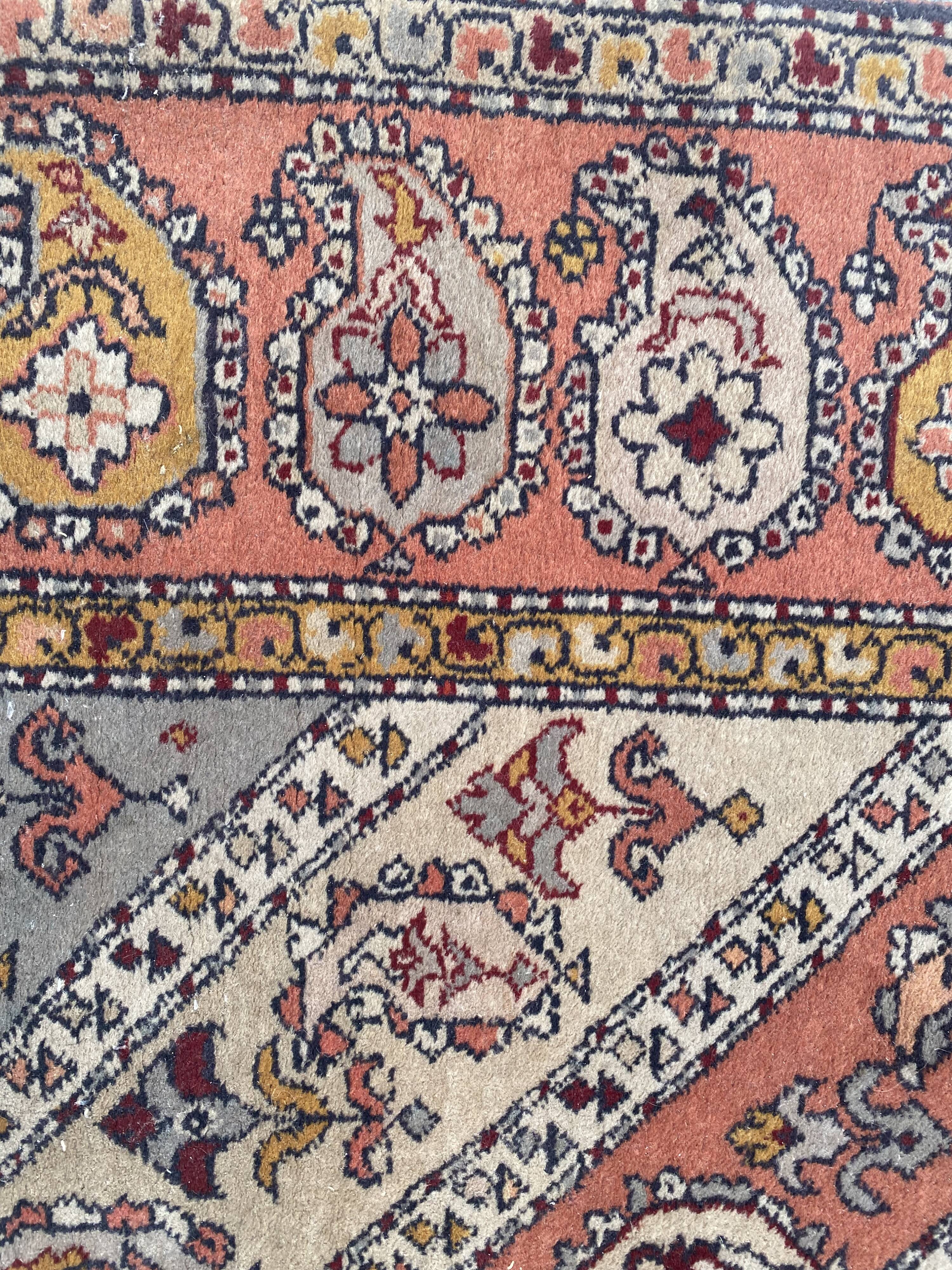 Vintage sinkiang carpet for handmade corridor 90x358 cm