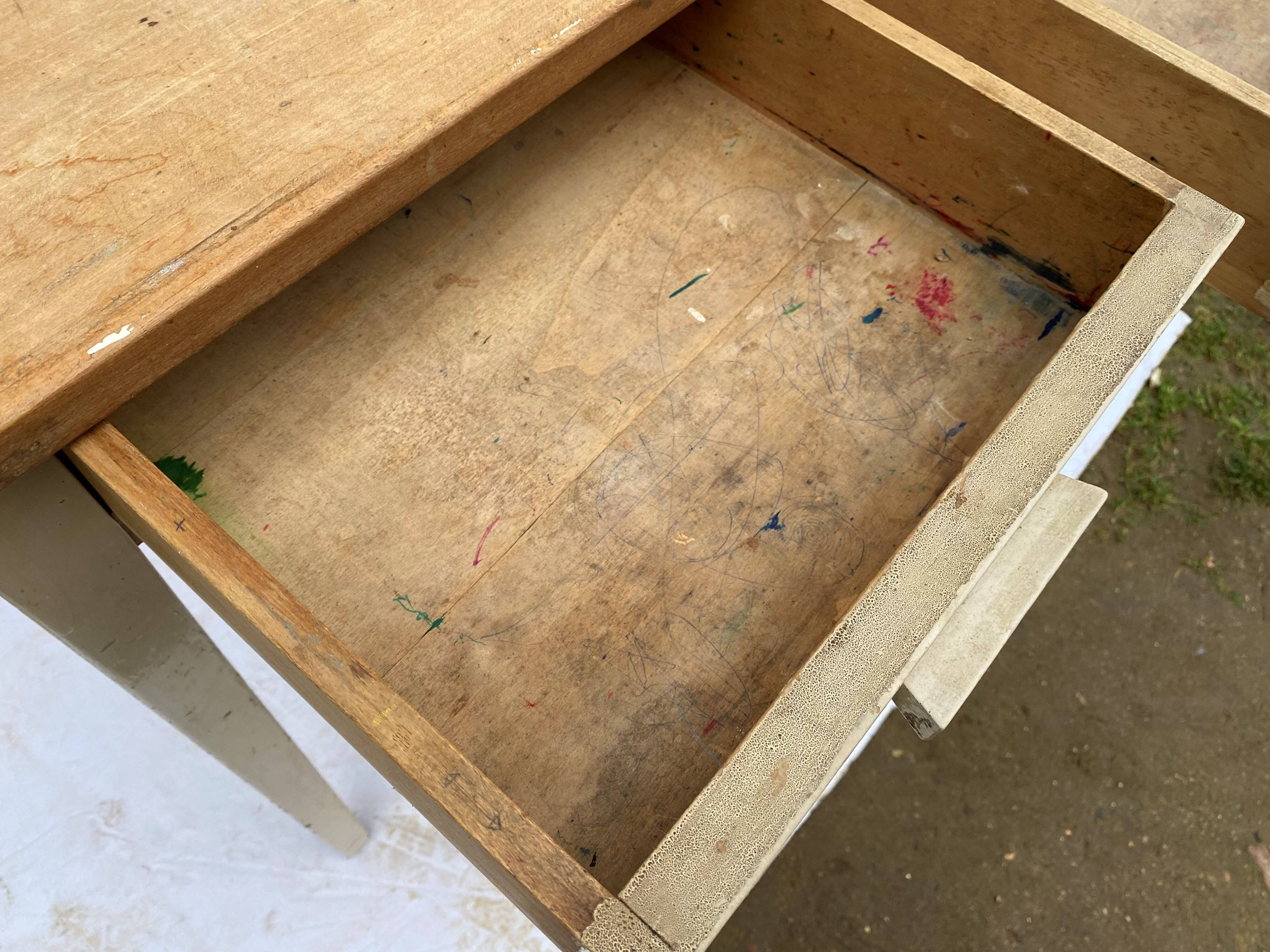 2 drawer solid wood desk 1950