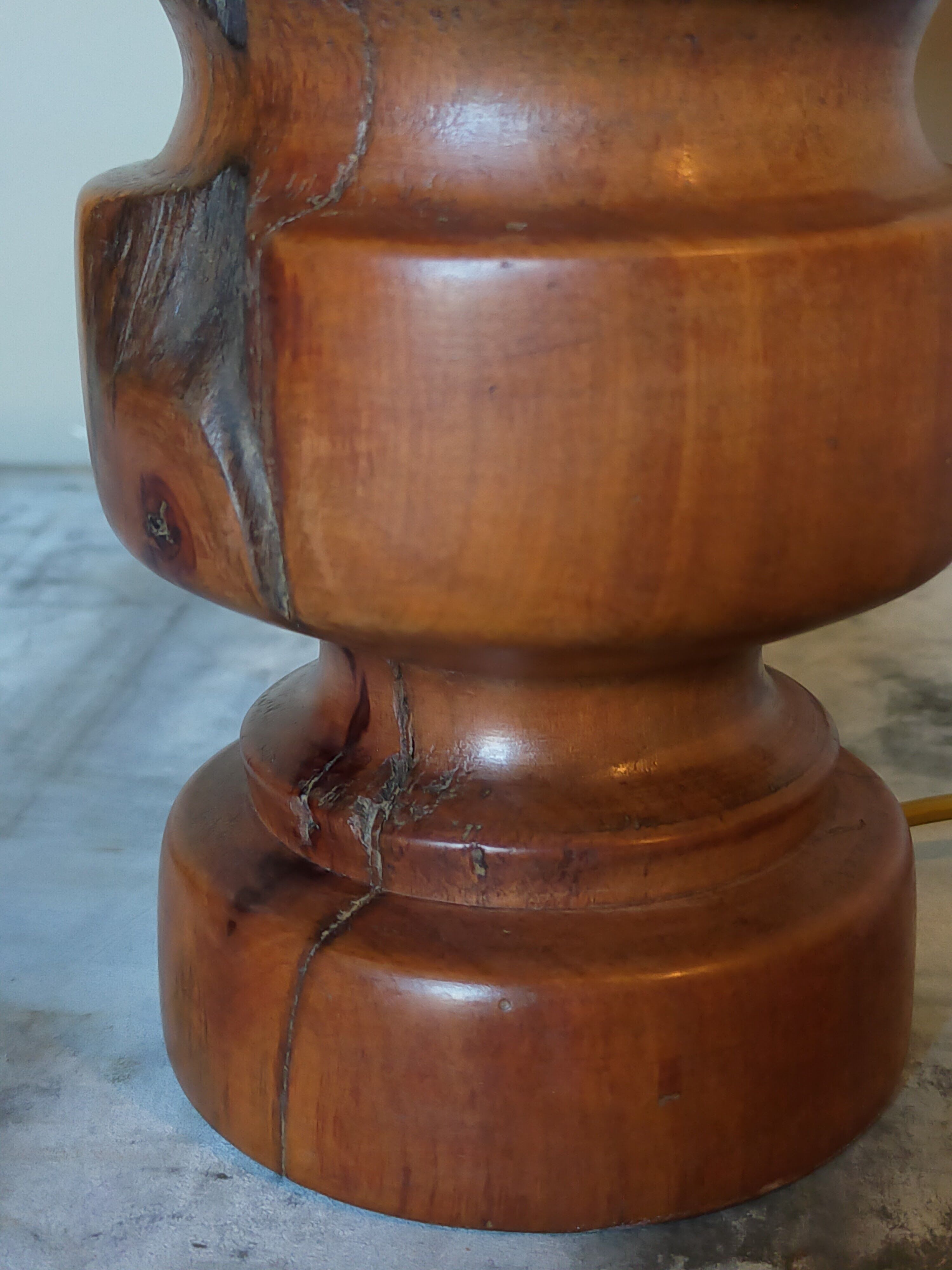 Vintage solid wood lamp and herbarium lampshade