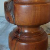Lampe à poser vintage en bois massif et son abat-jour herbier