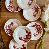 Set of 8 vintage dessert plates Flora