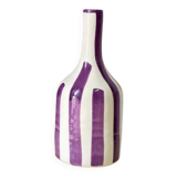 Striped purple artisanal bottle vase