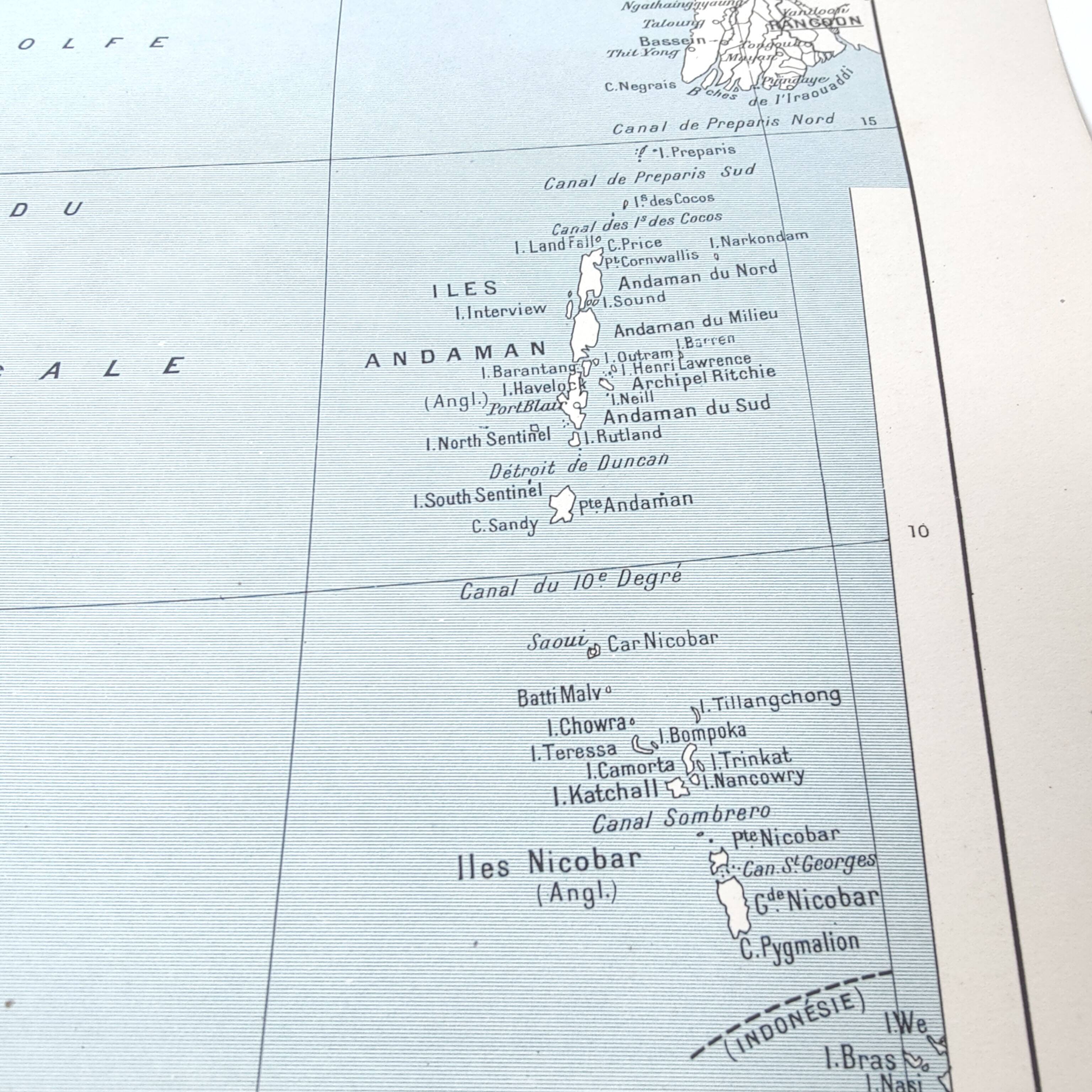 Vintage map of India 43x43cm from 1950
