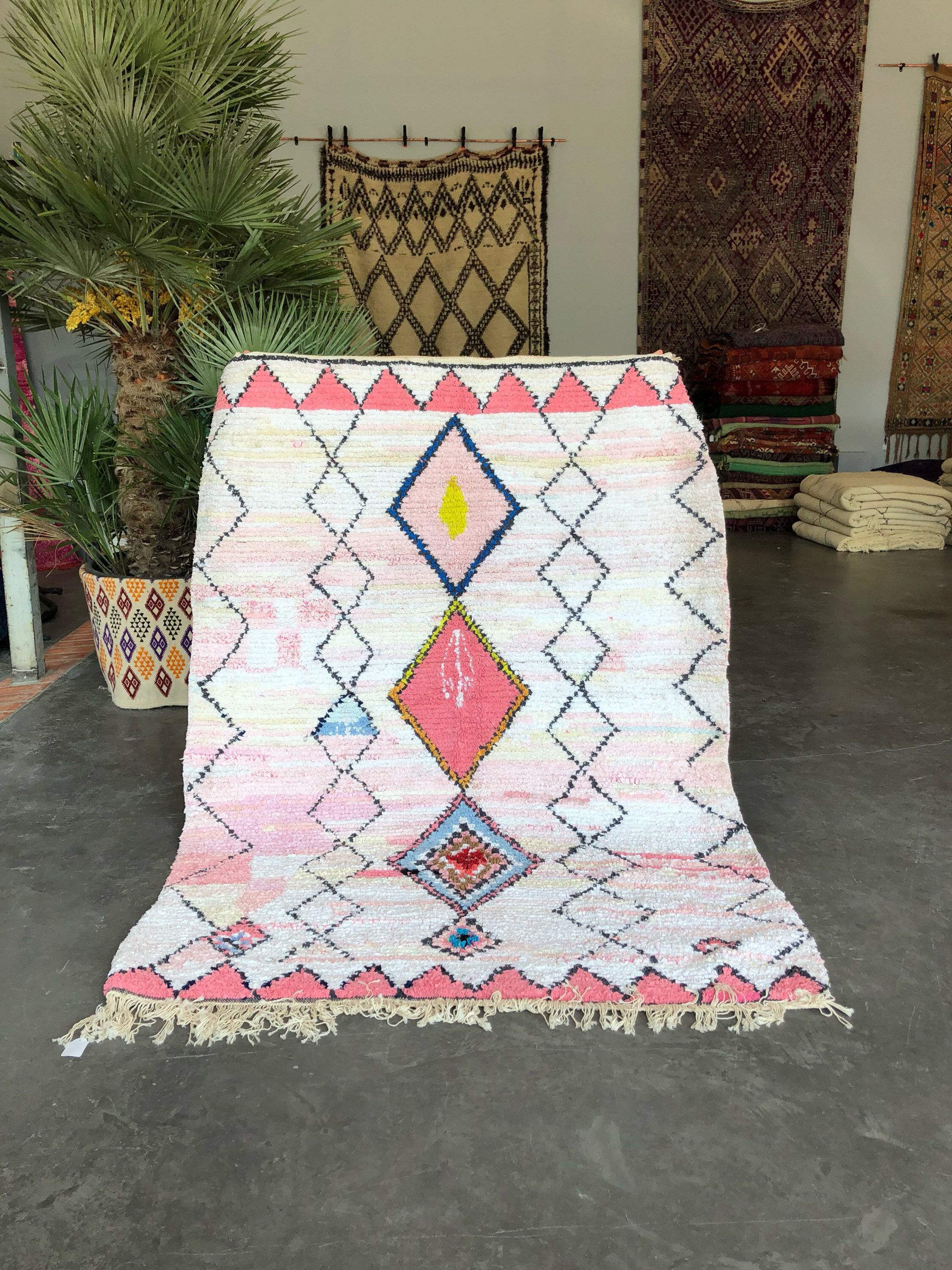 Berber carpet Boucherouite 215 x 150 cm