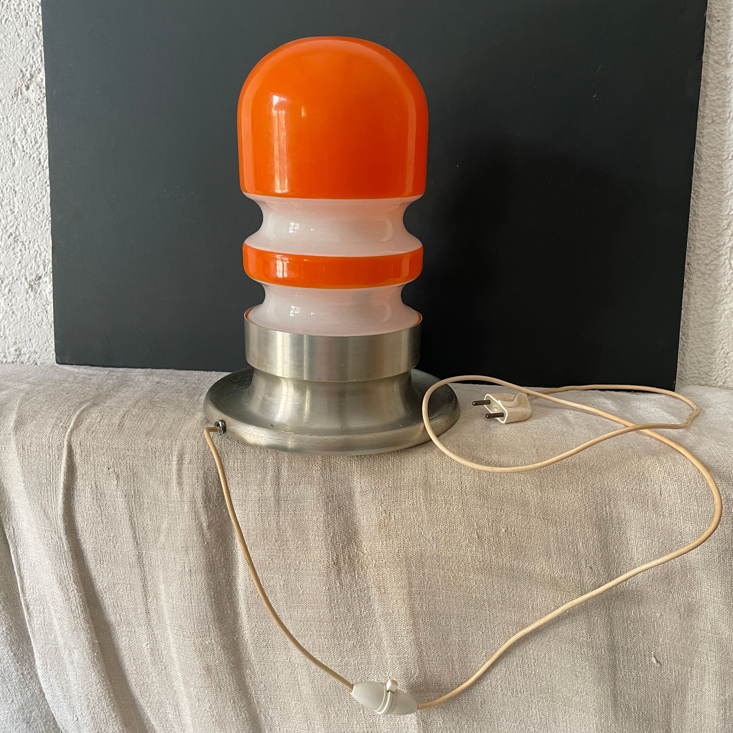 Vintage opaline design lamp 1970 70 space age