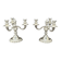 Pair of Chrysalia three-light silver-plated metal candlesticks