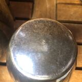 Old art deco coffee tea service silver metal & vintage black wood handles #a591