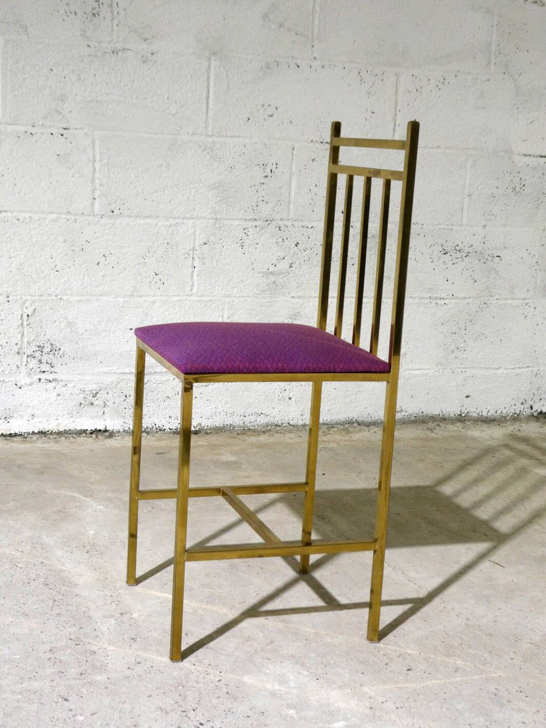 small golden metal accent chair
