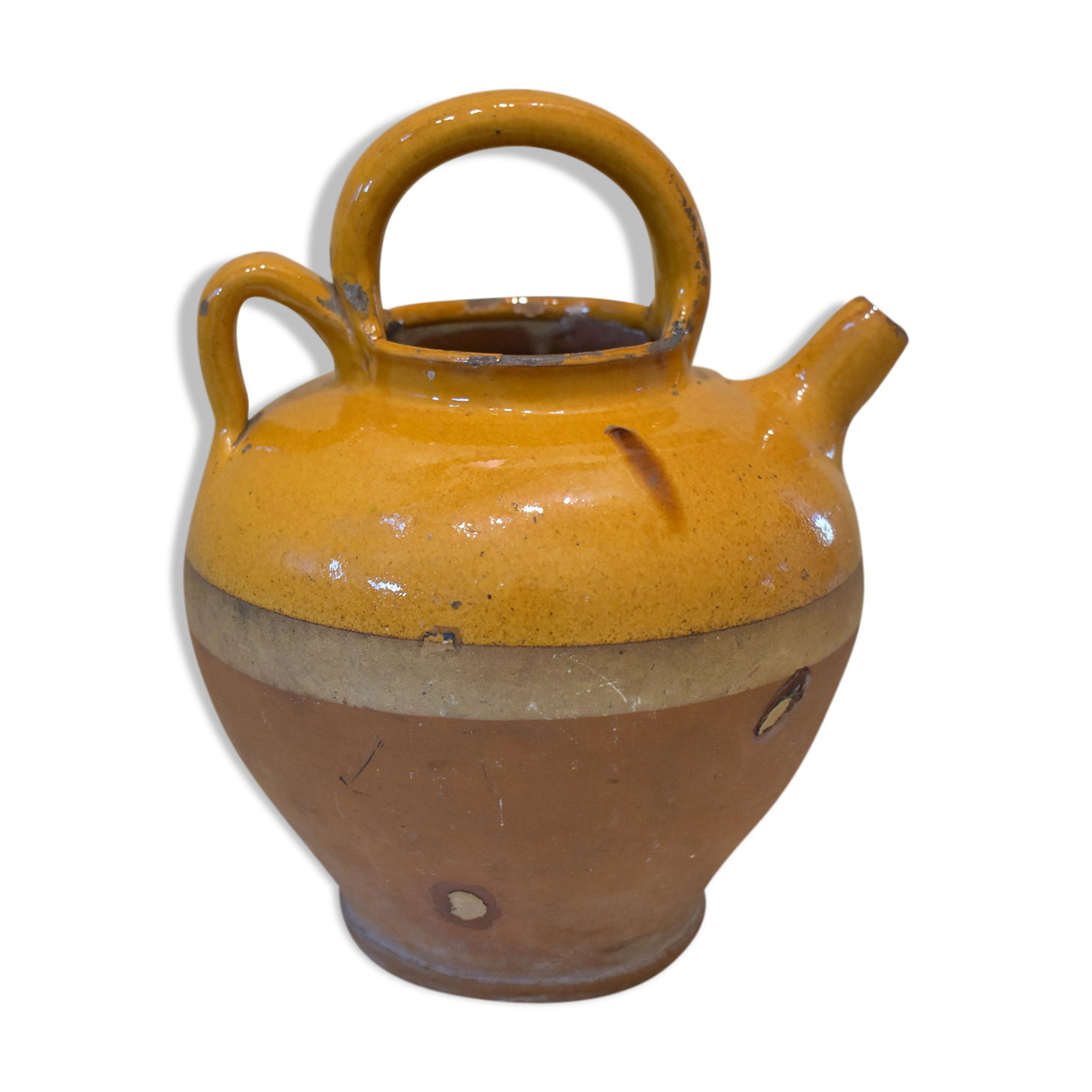 Old glazed ceramic jug