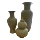 Set of soft green asiatide vases