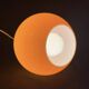 Round pendant light in orange opaline glass, vintage 1970s - Space Age