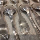 12 silver-plated soup spoons by Christofle, Vendome pattern