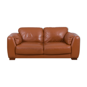 Canapé en cuir marron - milieu