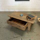 Rustic chestnut farmhouse coffee table