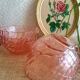 Lot de 6 coupelles  en verre rose vintage