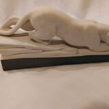 snow leopard ceramic art deco twisted gray highlight
