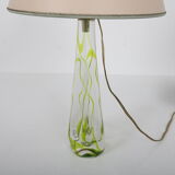 1950s glass table lamp by Kristalunie Maastricht, Netherlands