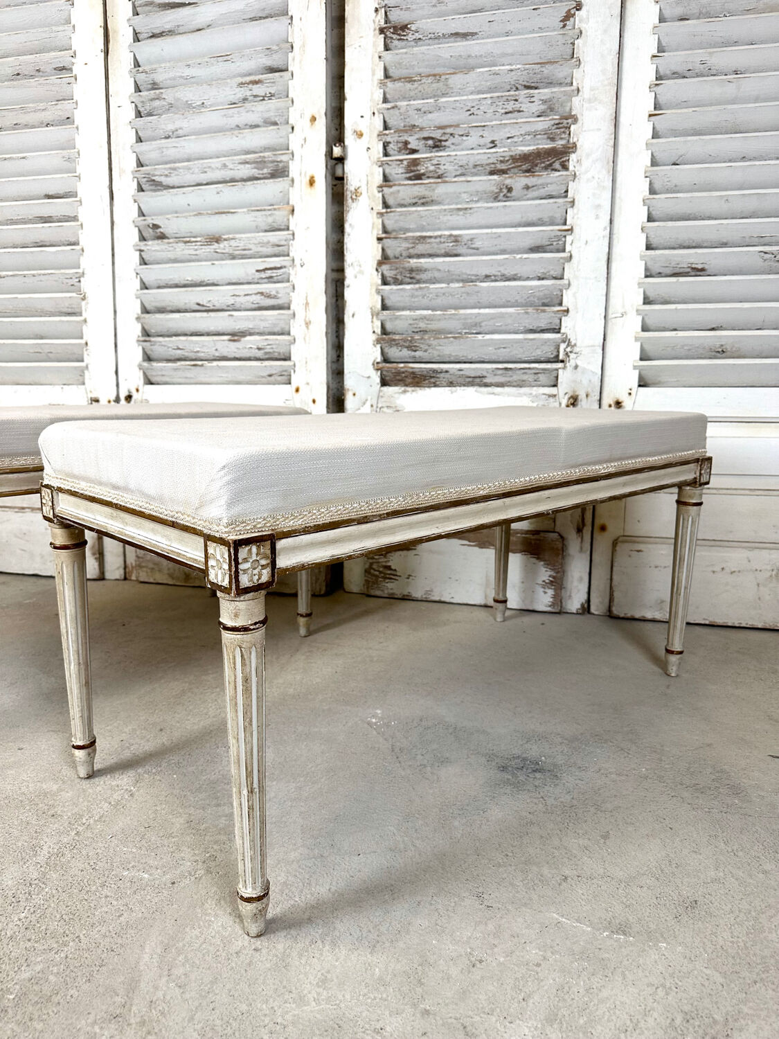 Pair of Louis XVI style benches
