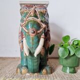 Side table - plant stand - Vintage ceramic elephant stool