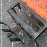 Céramique Capron Vallauris orange et noire - table basse