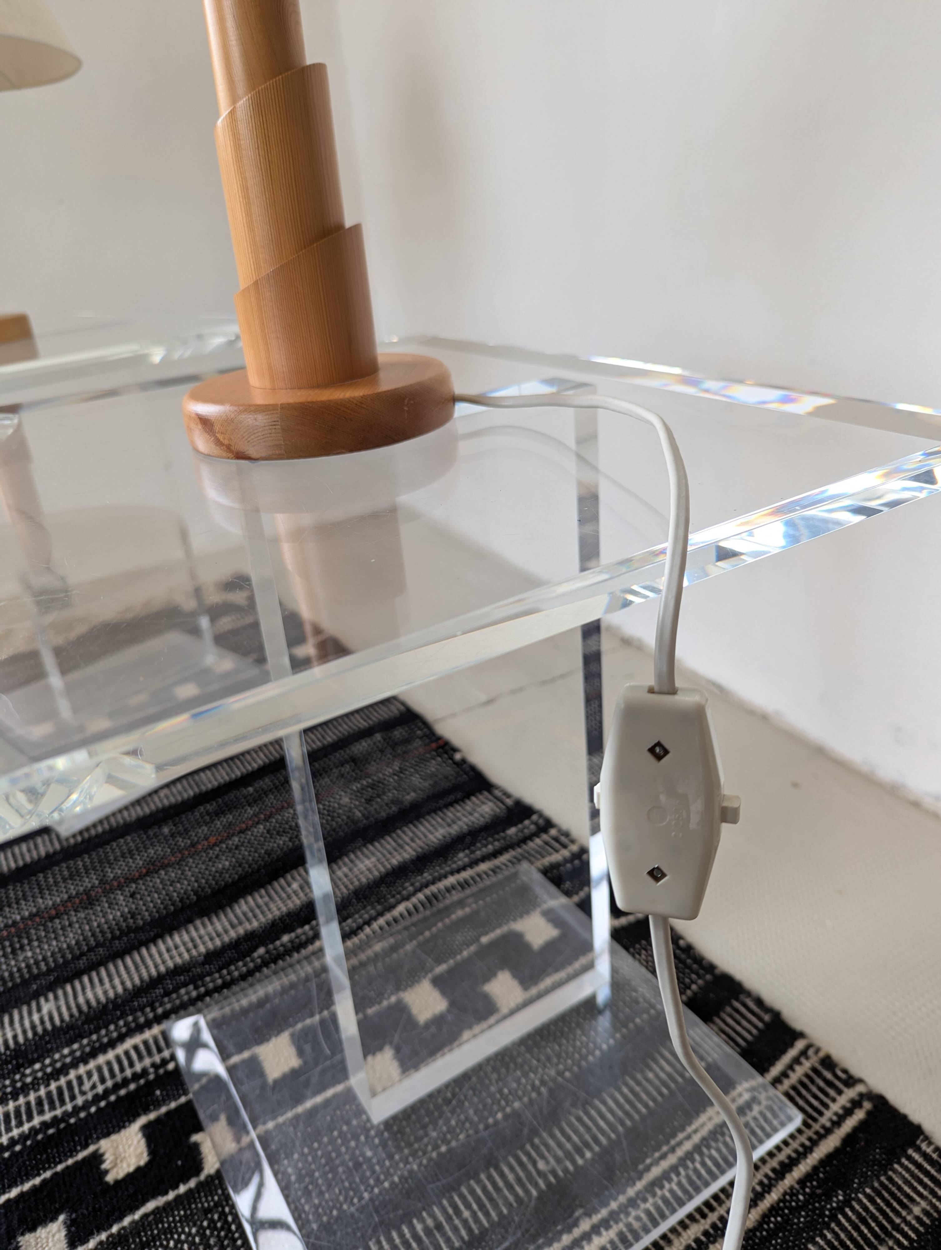 Pair of pine lamps, 1980s