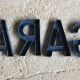 Metal sign letters forming the word GARAGE - vintage workshop
