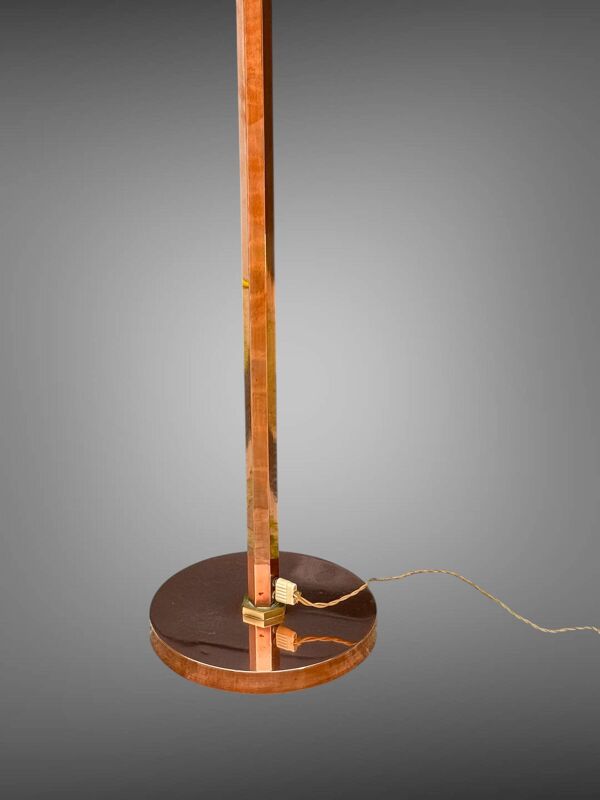 Lampadaire italien des années 30 epoque art deco en cuivre et laiton de 175