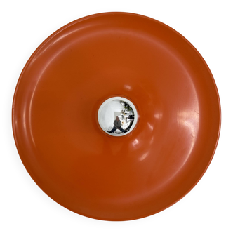 Lampe disque orange de l'ère spatiale Honsel, années 1970 sélectionnée par Charlotte Perriand