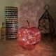 Red & pink glitter glass apple lamp – vintage