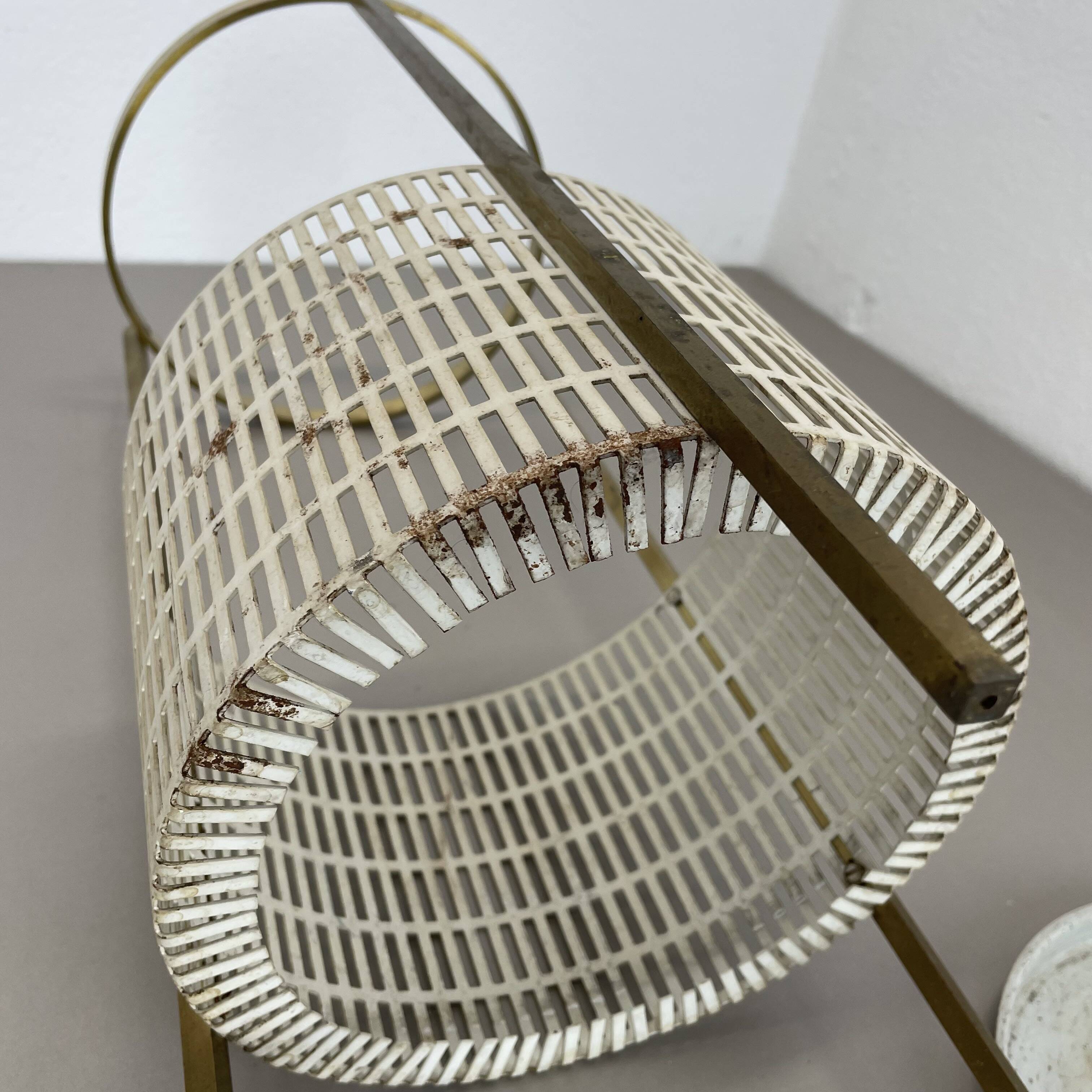 Midcentury Brass Mategot Style Hollywood Regency Umbrella Stand, France 50s