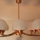 Opaline brass hanging lamp