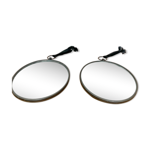 Paire de miroirs ronds