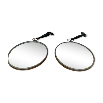 Pair of round mirrors 30cm