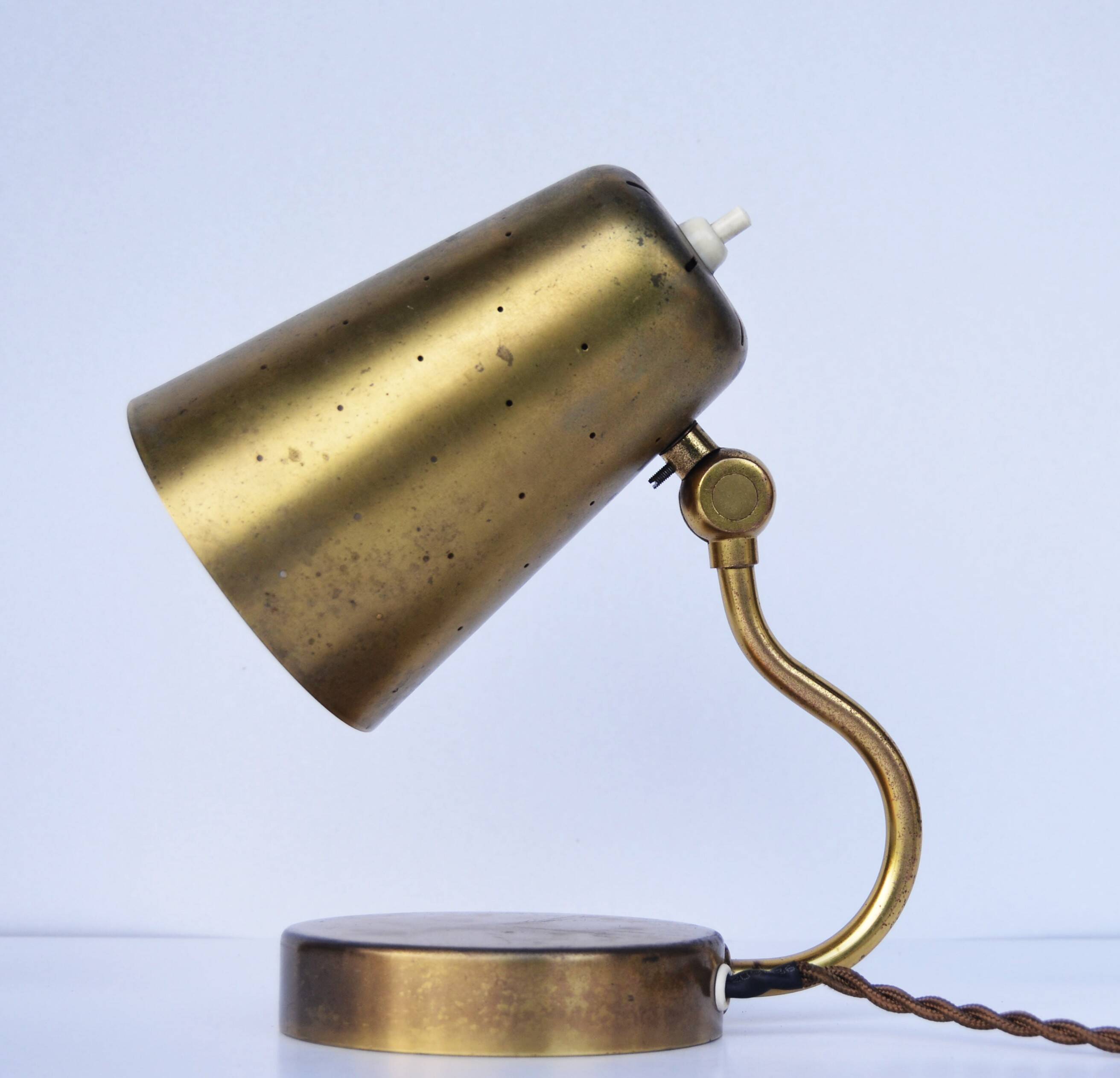Karl Boréns for Borås Sweden, 1950s Desk Lamp made in Brass