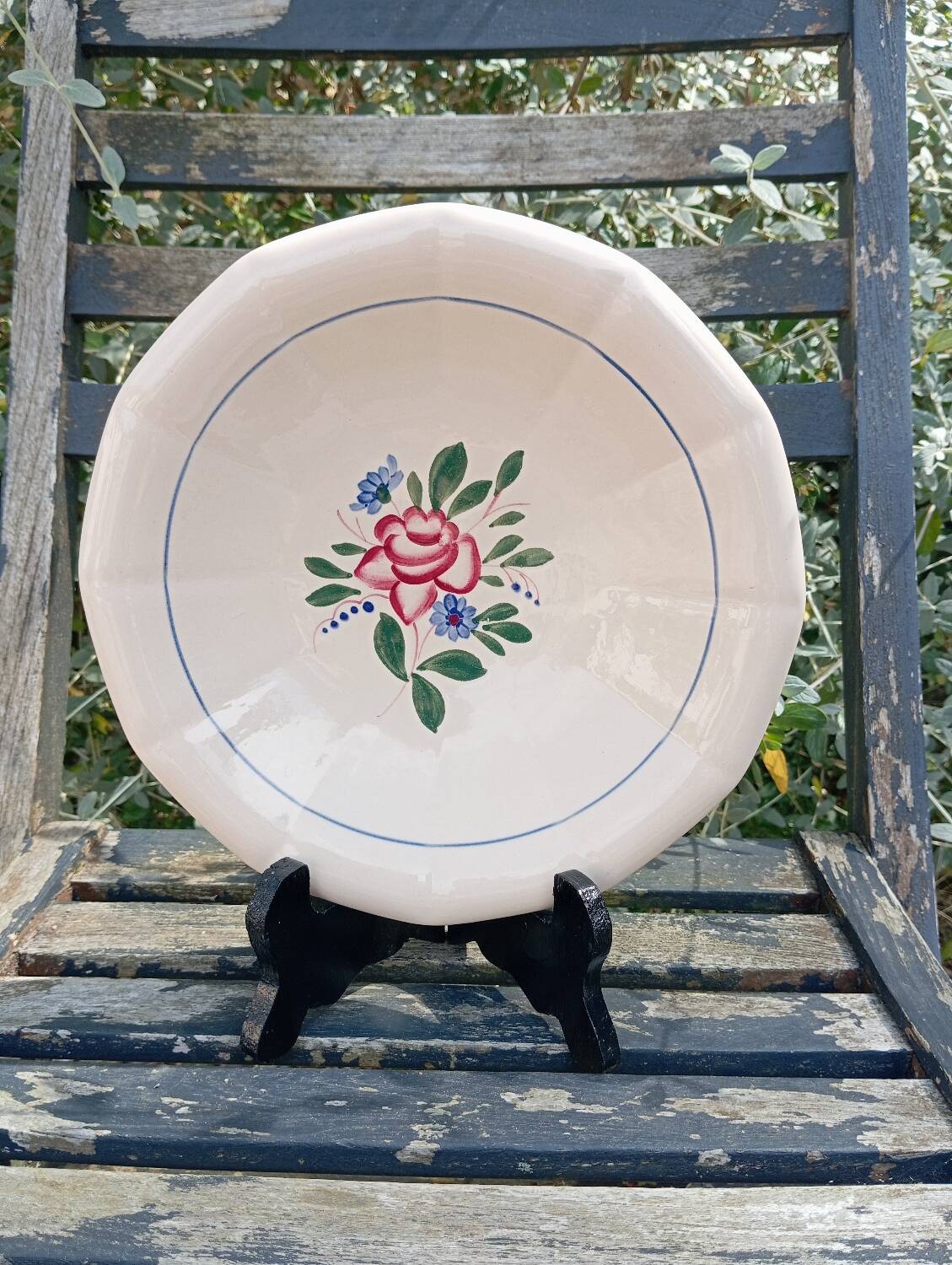 Serving plates X 2 old pink earthenware Digoin Sarreguemines