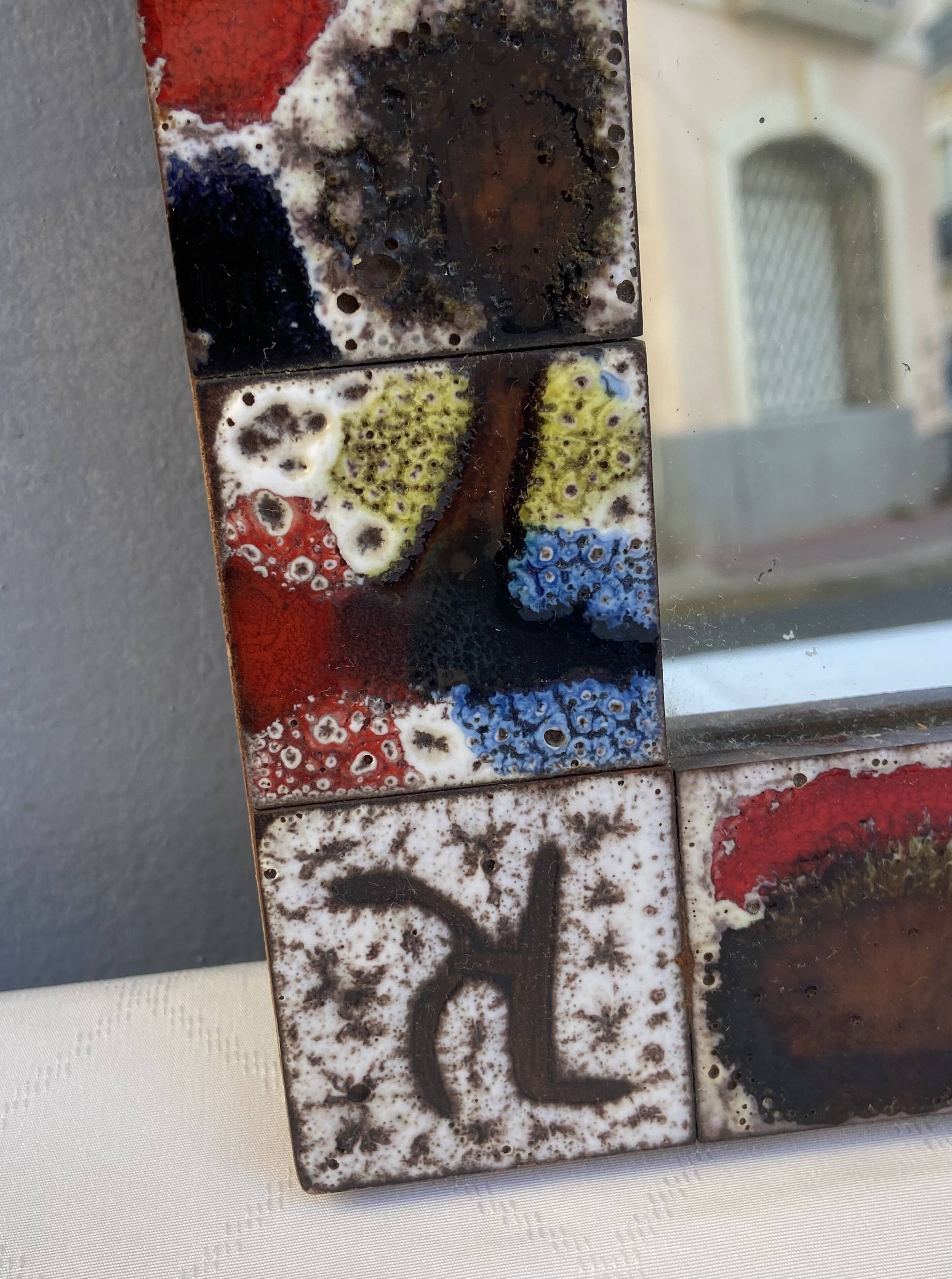 1960s ceramic mirror