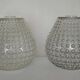 Pair of vintage bubbled glass lampshades
